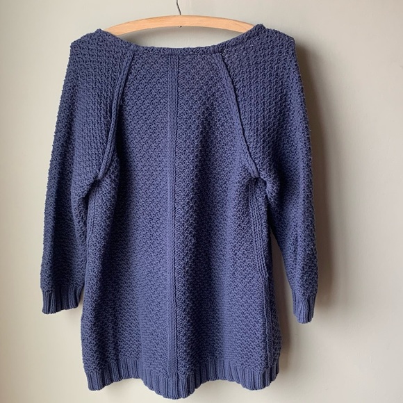 Soft Surroundings lattice cable knit V neck sweater - Picture 2 of 5